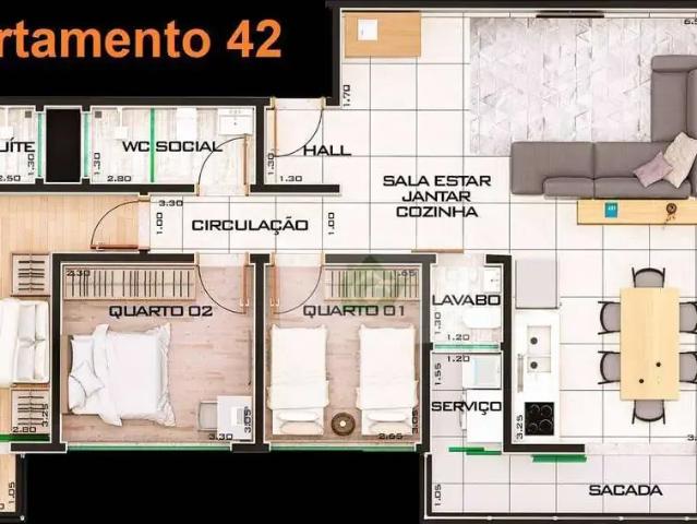 Apartamento para Venda em Caraguatatuba/SP Martim de Sá 3 Quartos