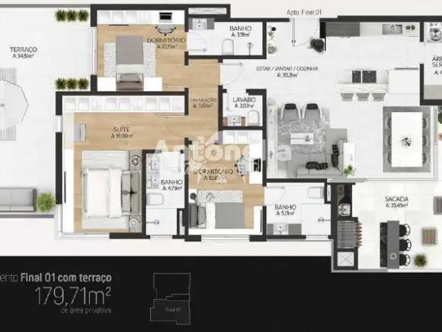 Apartamento para Venda em Caxias do Sul/RS Nossa Senhora de Lourdes 3 Quartos