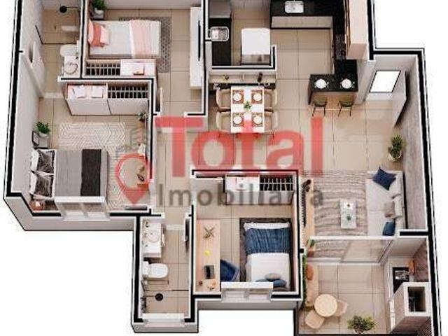 Apartamento para Venda em Coronel Fabriciano/MG Belvedere 3 Quartos
