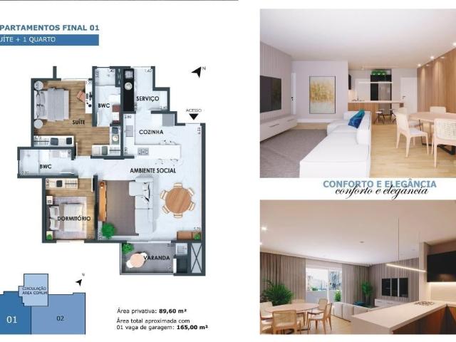Apartamento para Venda em Coronel Vivida/PR Centro 1 Quartos