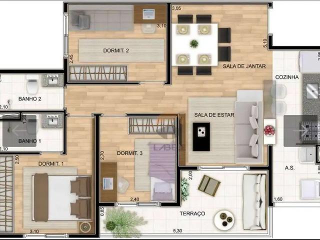 Apartamento para Venda em Cotia/SP Granja Viana 3 Quartos