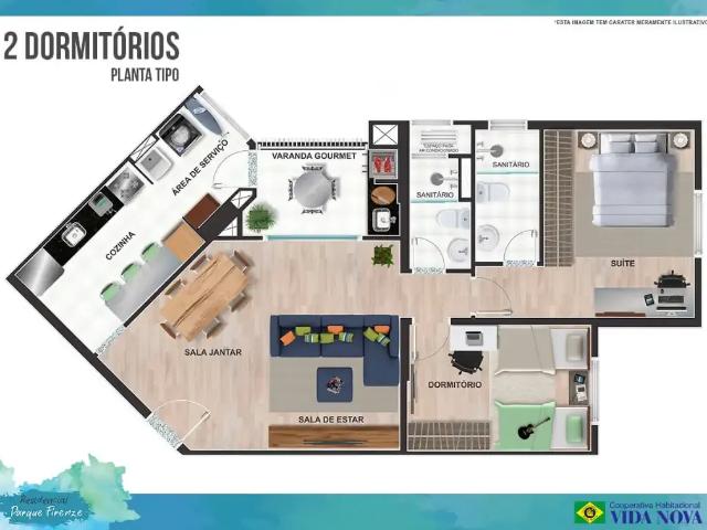 Apartamento para Venda em Embu das Artes/SP Parque Esplanada do Embu 2 Quartos