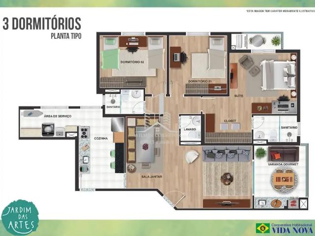 Apartamento para Venda em Embu das Artes/SP Vila Bonfim 4 Quartos