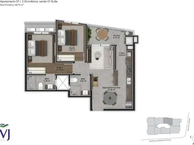 Apartamento para Venda em Florianópolis/SC Trindade 2 Quartos