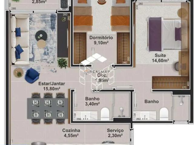 Apartamento para Venda em Florianópolis/SC Trindade 2 Quartos