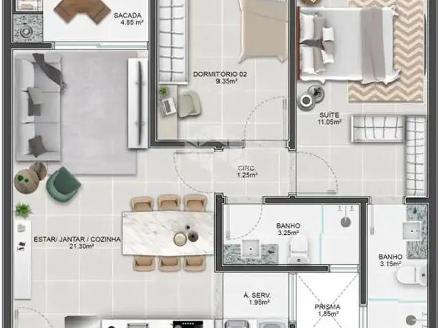 Apartamento para Venda em Florianópolis/SC Abraão 2 Quartos