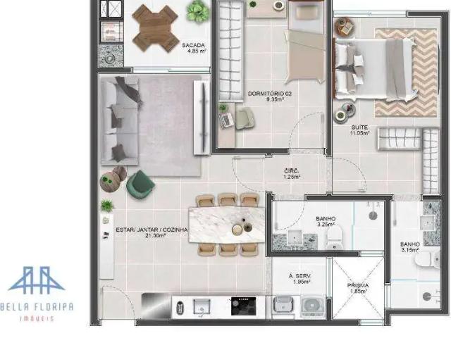 Apartamento para Venda em Florianópolis/SC Abraão 2 Quartos