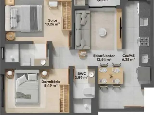 Apartamento para Venda em Florianópolis/SC Coqueiros 1 Quartos