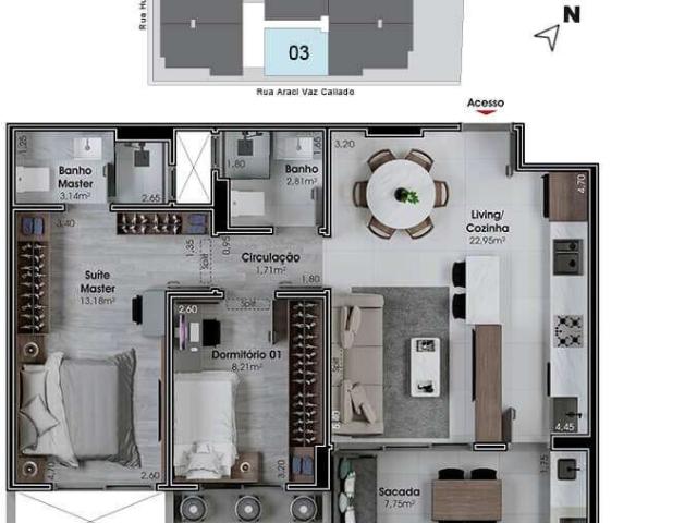 Apartamento para Venda em Florianópolis/SC Estreito 2 Quartos