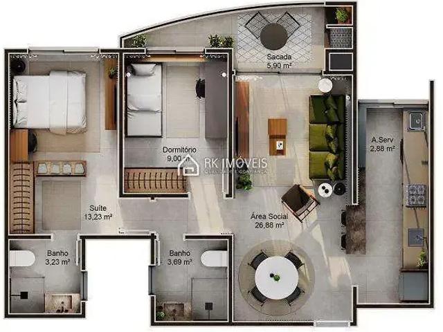 Apartamento para Venda em Florianópolis/SC Monte Verde 2 Quartos