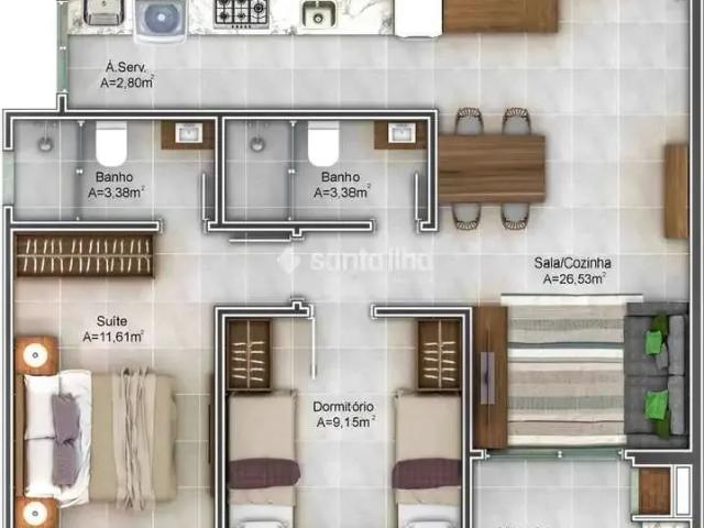 Apartamento para Venda em Florianópolis/SC Pântano do Sul 2 Quartos