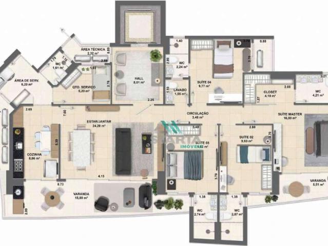 Apartamento para Venda em Fortaleza/CE Fátima 4 Quartos