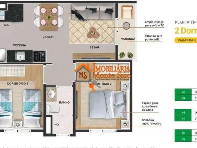 Apartamento para Venda em Guarulhos/SP Bonsucesso 2 Quartos
