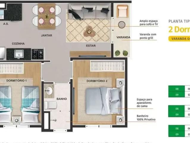 Apartamento para Venda em Guarulhos/SP Bonsucesso 2 Quartos