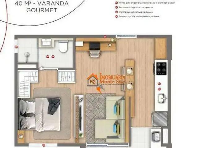 Apartamento para Venda em Guarulhos/SP Picanço 1 Quartos
