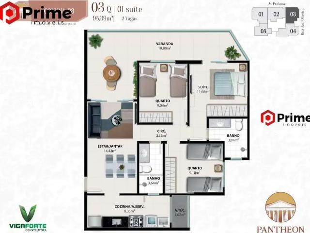 Apartamento para Venda em Guarapari/ES Praia do Morro 3 Quartos