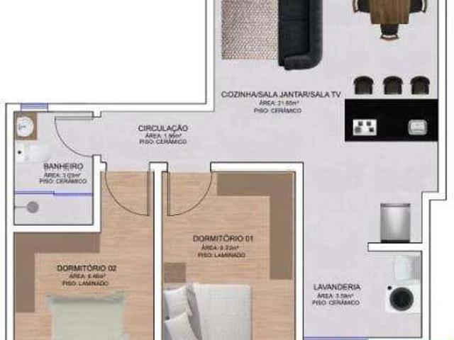Apartamento para Venda em Guarapuava/PR Centro 2 Quartos