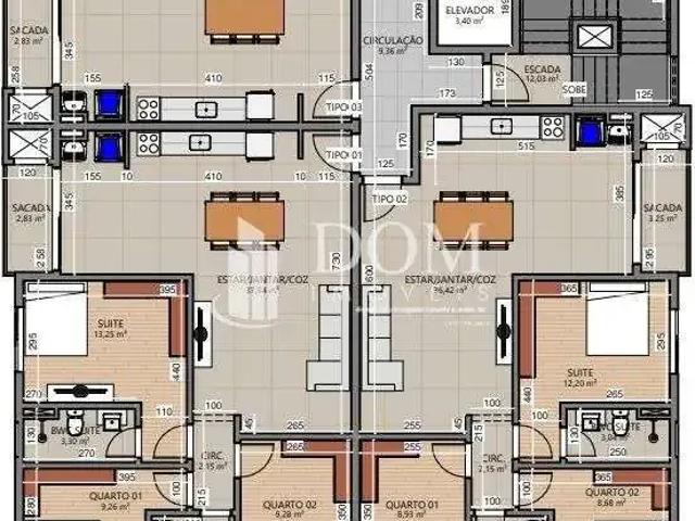 Apartamento para Venda em Guarapuava/PR Santa Cruz 3 Quartos