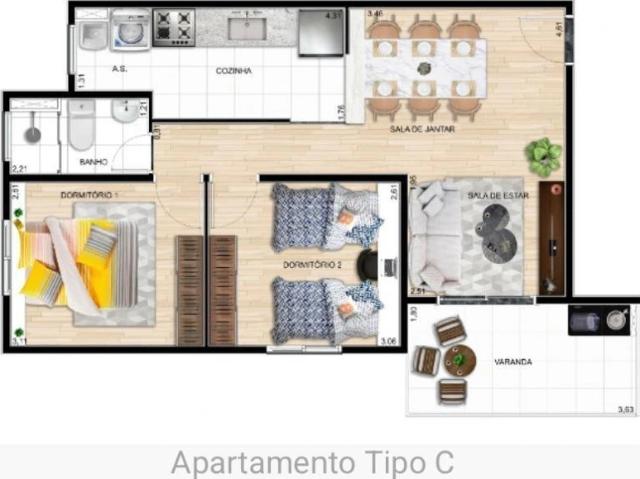 Apartamento para Venda em Guaratinguetá/SP Chácara Selles 2 Quartos