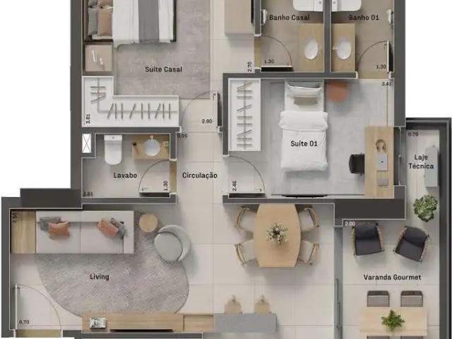 Apartamento para Venda em Goiânia/GO Setor Pedro Ludovico 2 Quartos