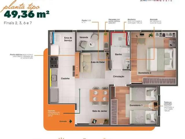 Apartamento para Venda em Hortolândia/SP Jardim Minda 2 Quartos