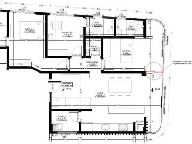 Apartamento para Venda em Itajaí/SC Praia Brava 3 Quartos