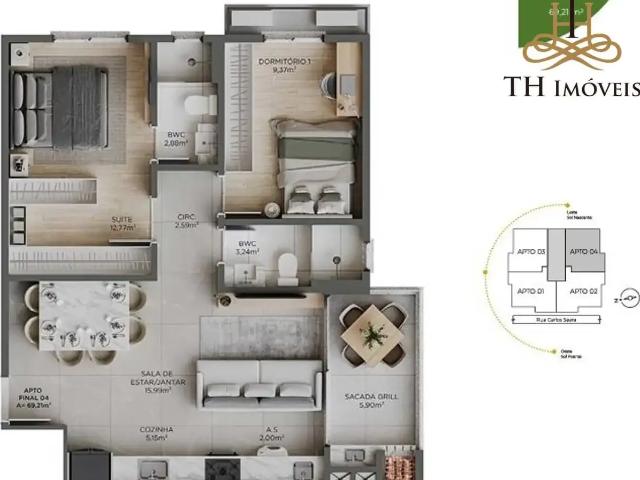 Apartamento para Venda em Itajaí/SC Vila Operária 2 Quartos
