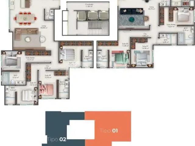 Apartamento para Venda em Itapema/SC Meia Praia 4 Quartos