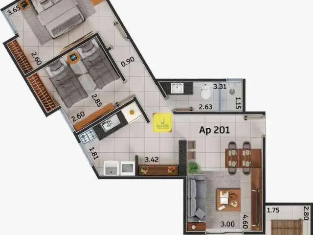 Apartamento para Venda em Juiz de Fora/MG Bom Jardim 2 Quartos