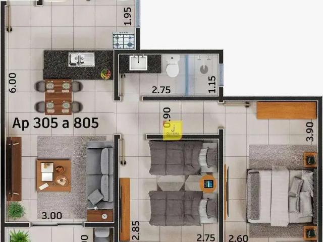 Apartamento para Venda em Juiz de Fora/MG Bom Jardim 2 Quartos