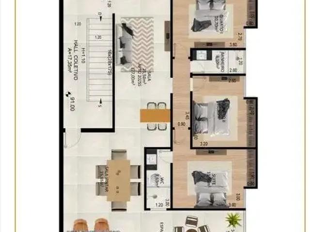 Apartamento para Venda em Juiz de Fora/MG Fontesville 3 Quartos