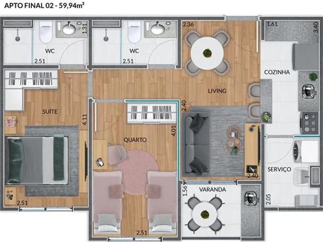 Apartamento para Venda em Jundiaí/SP Parque da Represa 2 Quartos