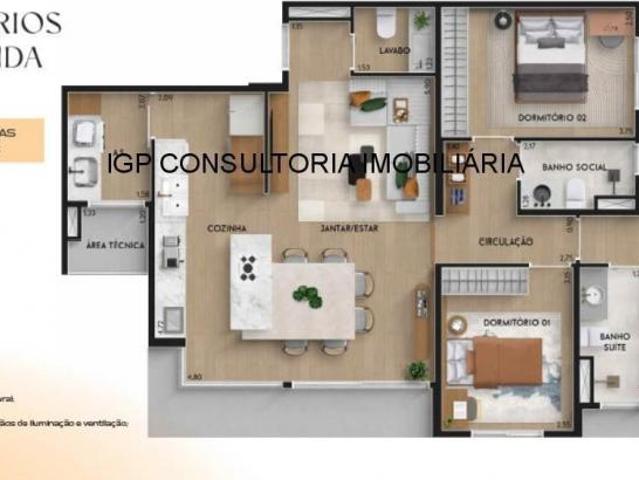 Apartamento para venda em Jardim Santa Rita de 90.28m² com 3 Quartos, 1 Suite e 2 Garagens