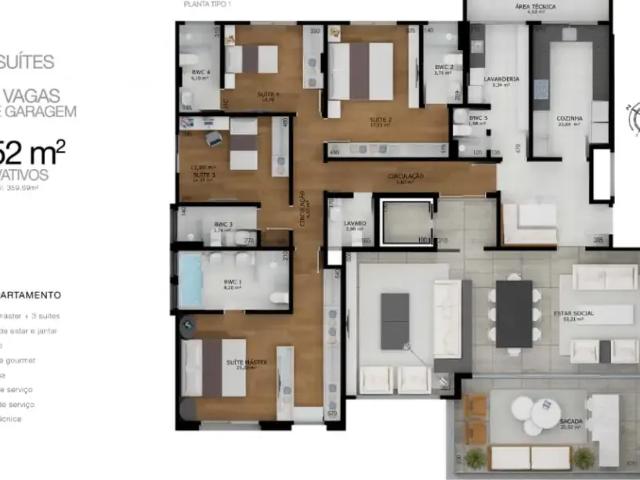Apartamento para Venda em Joinville/SC Centro 4 Quartos