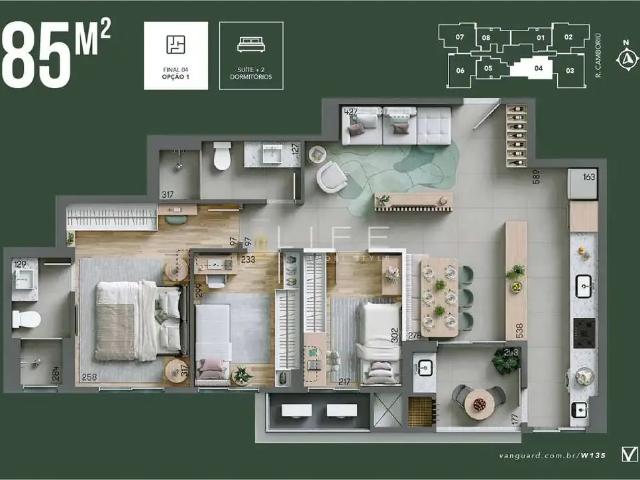 Apartamento para Venda em Joinville/SC Glória 3 Quartos