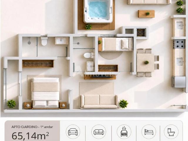 Apartamento para Venda em Joinville/SC Saguaçu 2 Quartos