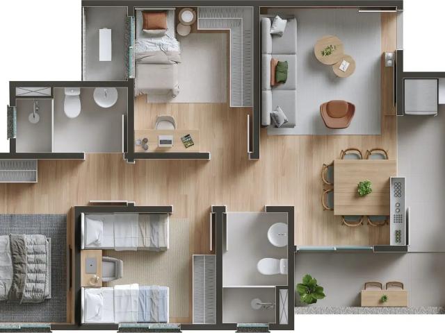 Apartamento para Venda em Joinville/SC Santo Antônio 3 Quartos