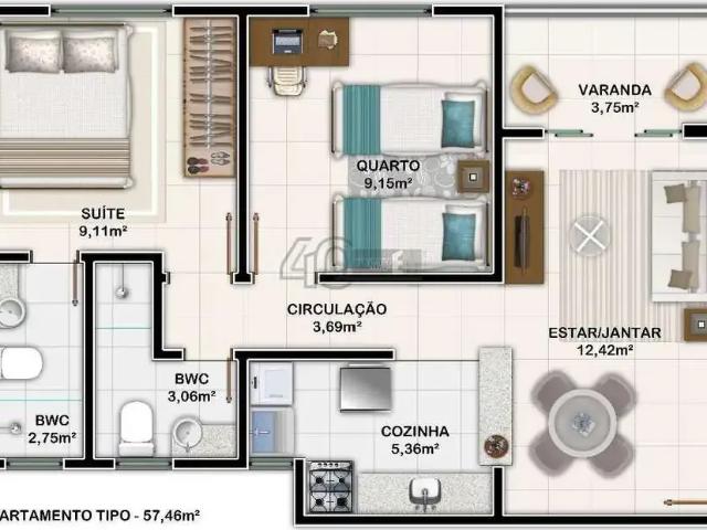 Apartamento para Venda em Luís Correia/PI Atalaia 2 Quartos
