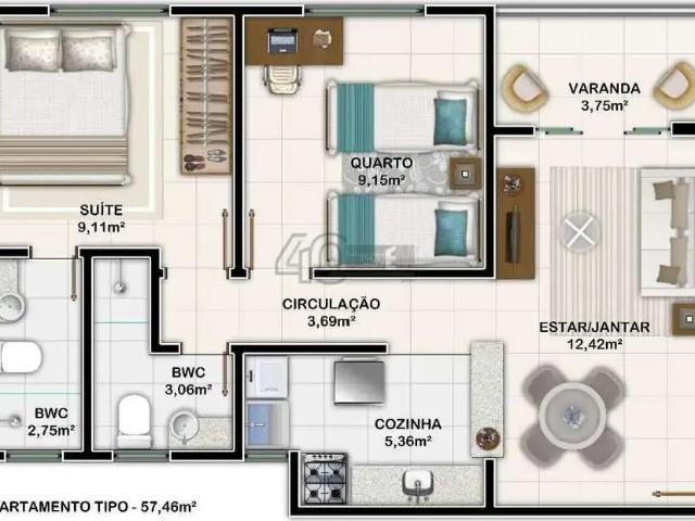 Apartamento para Venda em Luís Correia/PI Atalaia 2 Quartos