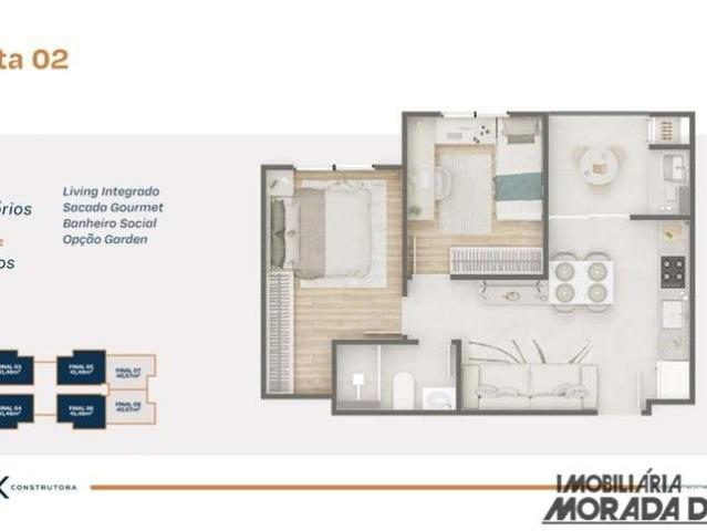 Apartamento para Venda em Paiçandu/PR Centro 2 Quartos