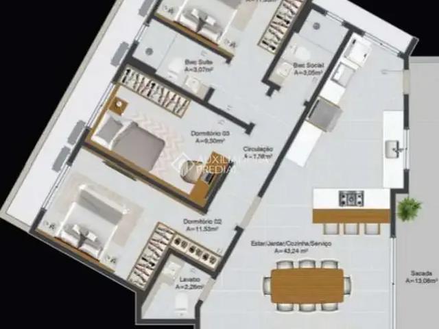 Apartamento para Venda em Palhoça/SC Passa Vinte 3 Quartos