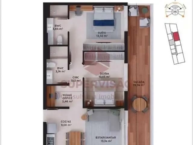 Apartamento para Venda em Palhoça/SC Pedra Branca 2 Quartos