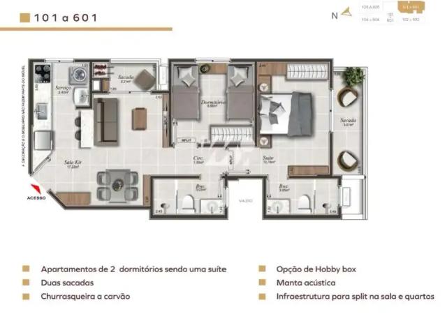Apartamento para Venda em Palhoça/SC Pedra Branca 2 Quartos