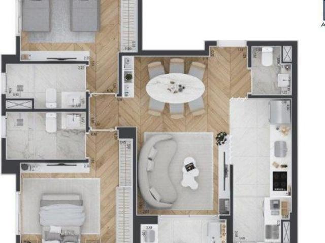 Apartamento para venda em Parque Campolim de 73.72m² com 2 Quartos, 2 Suites e 2 Garagens