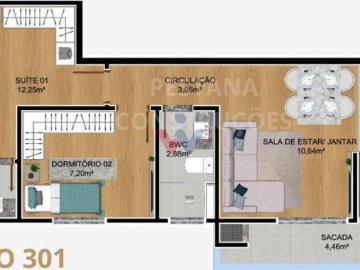 Apartamento para venda em Parque Da Fonte de 58.00m² com 1 Quarto, 1 Suite e 1 Garagem