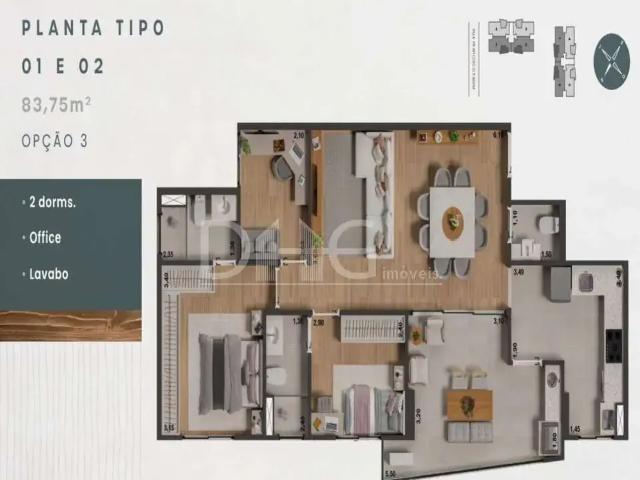 Apartamento para Venda em Paulínia/SP Morumbi 3 Quartos