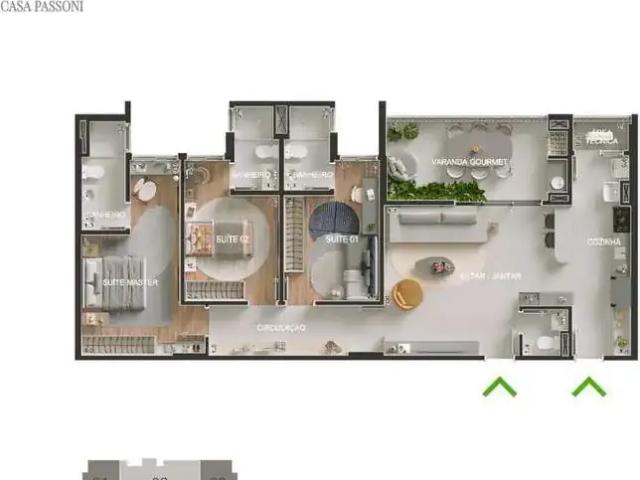 Apartamento para Venda em Paulínia/SP Santa Terezinha 3 Quartos