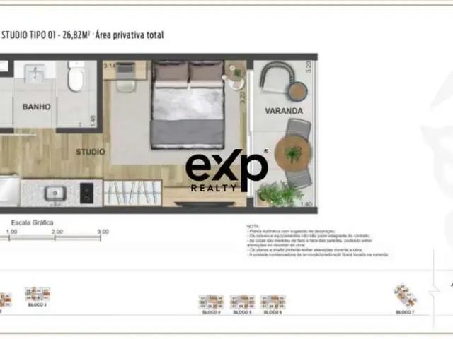 Apartamento para Venda em Petrópolis/RJ Itaipava 1 Quartos