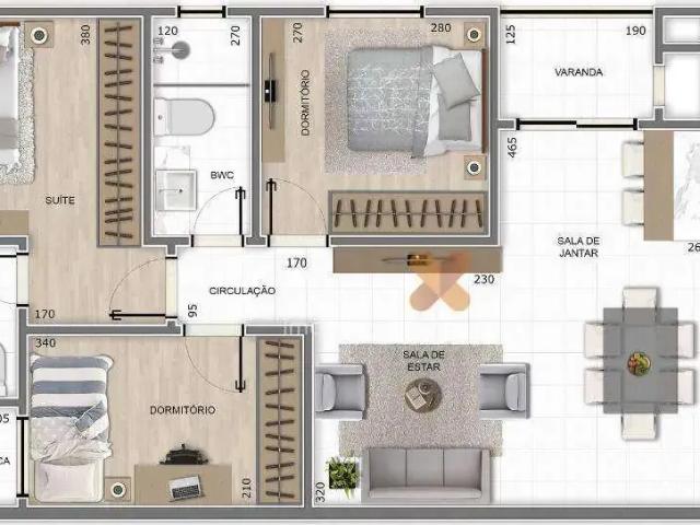 Apartamento para Venda em Pinhais/PR Weissópolis 3 Quartos