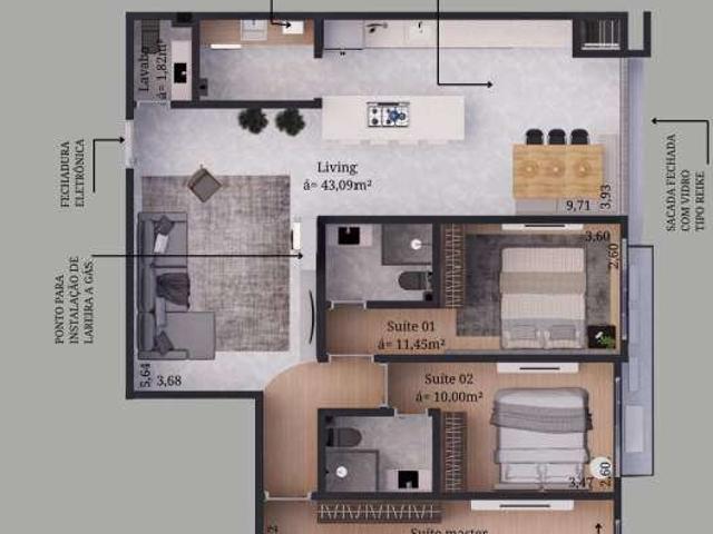 Apartamento para Venda em Pomerode/SC Centro 3 Quartos